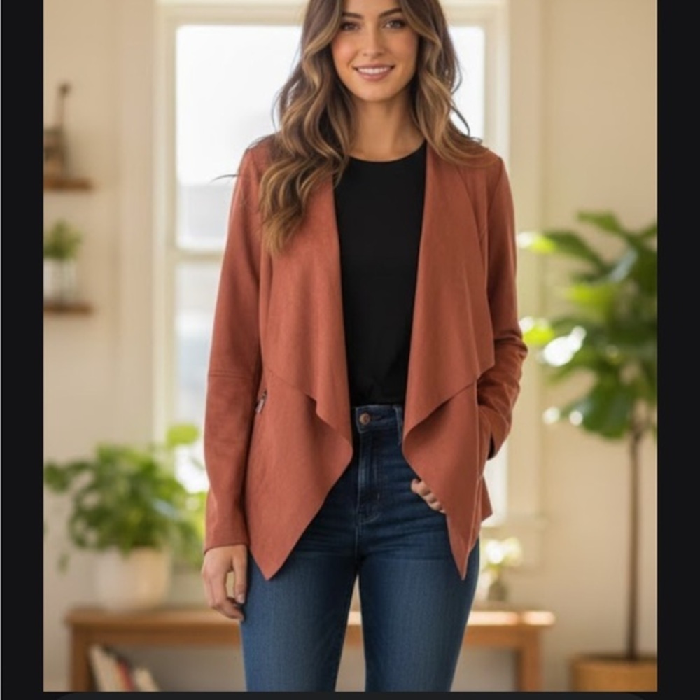 Vigoss Women's Terracotta Drape Jacket